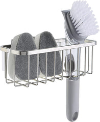 Sunny Point Never Rust Deluxe Kitchen Sink Sponge Holder Organizer with Adhesive Mount