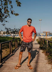 KuaiLu Men's Yoga Mat Leather Flip Flops with Arch Support Comfortable Walking Sandals Slip On Indoor Outdoor