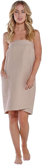 Turquaz Lightweight Knee Length Waffle Robes For Women Spa Bath Waffle