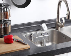 Sunny Point Never Rust Deluxe Kitchen Sink Sponge Holder Organizer with Adhesive Mount