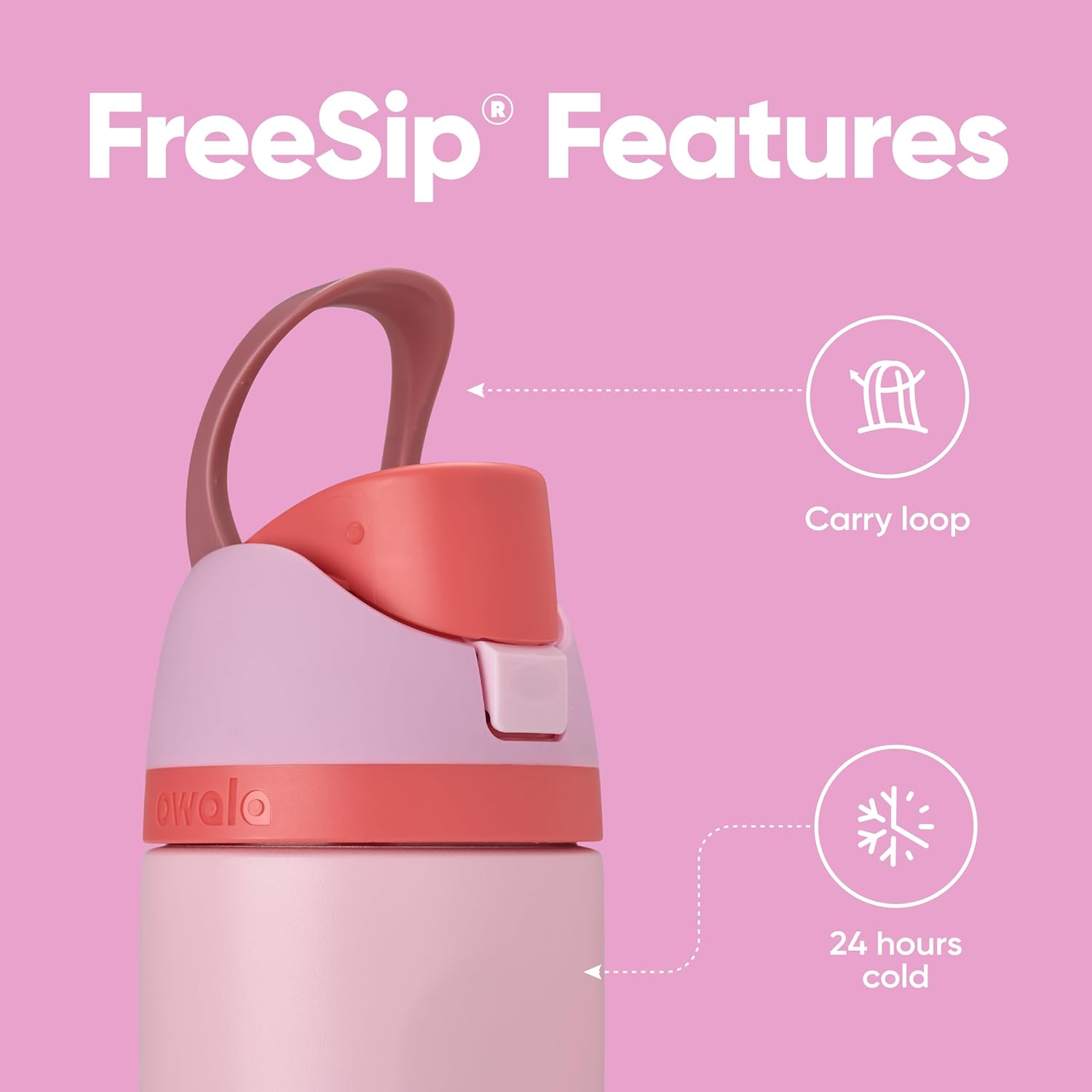 Owala Free Sip Insulated Stainless Steel Water Bottle with Straw for Sports and Travel