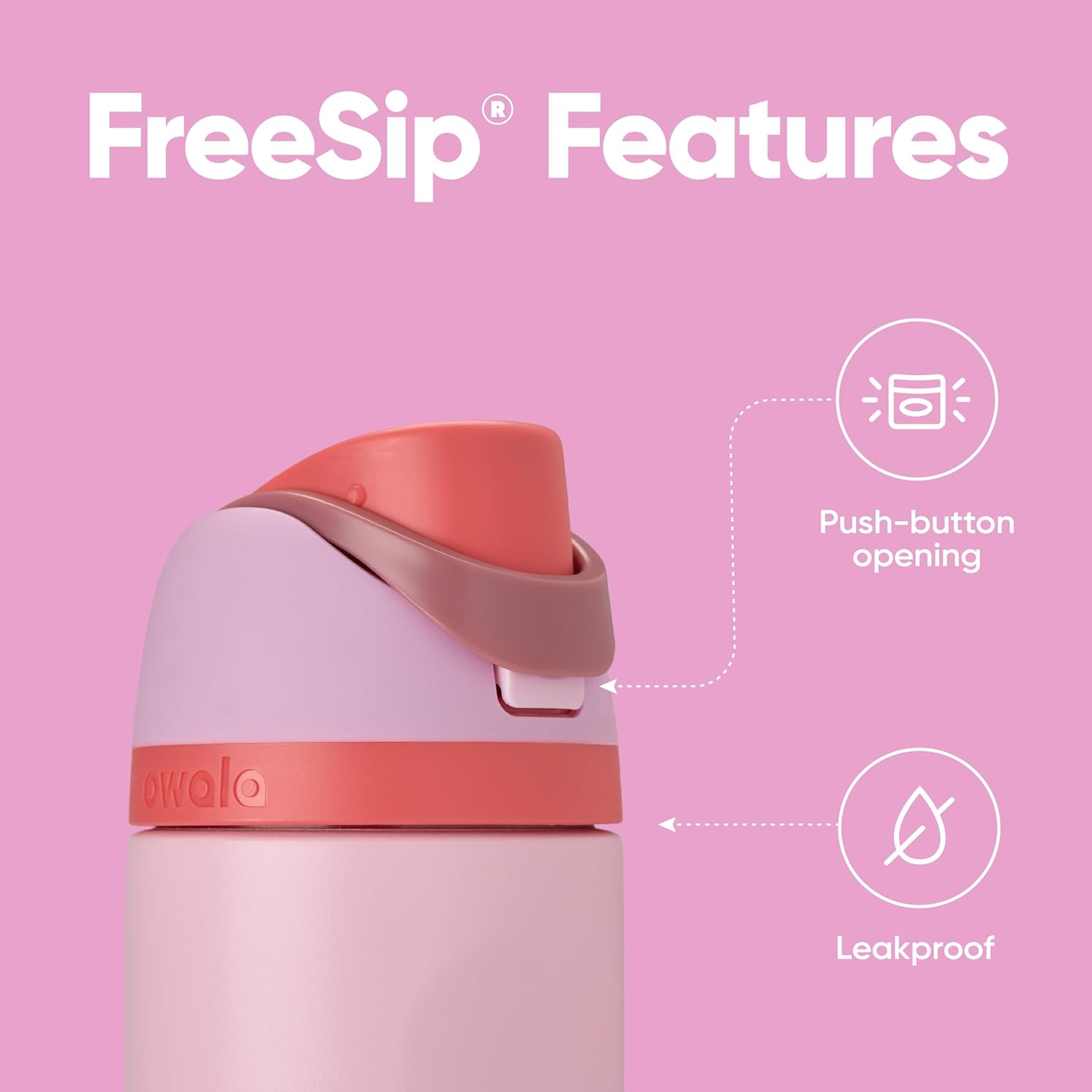 Owala Free Sip Insulated Stainless Steel Water Bottle with Straw for Sports and Travel