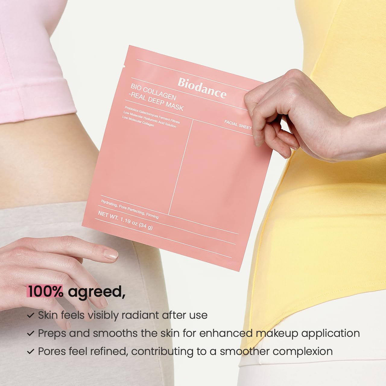 BIODANCE Bio-Collagen Real Deep Mask, Hydrating Overnight Hydrogel Mask, 34g x4ea