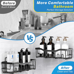 Adhesive Shower Caddy, 5 Pack Rustproof Stainless Steel Bath Organizers With Large Capacity, for Bathroom