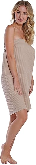 Turquaz Lightweight Knee Length Waffle Robes For Women Spa Bath Waffle