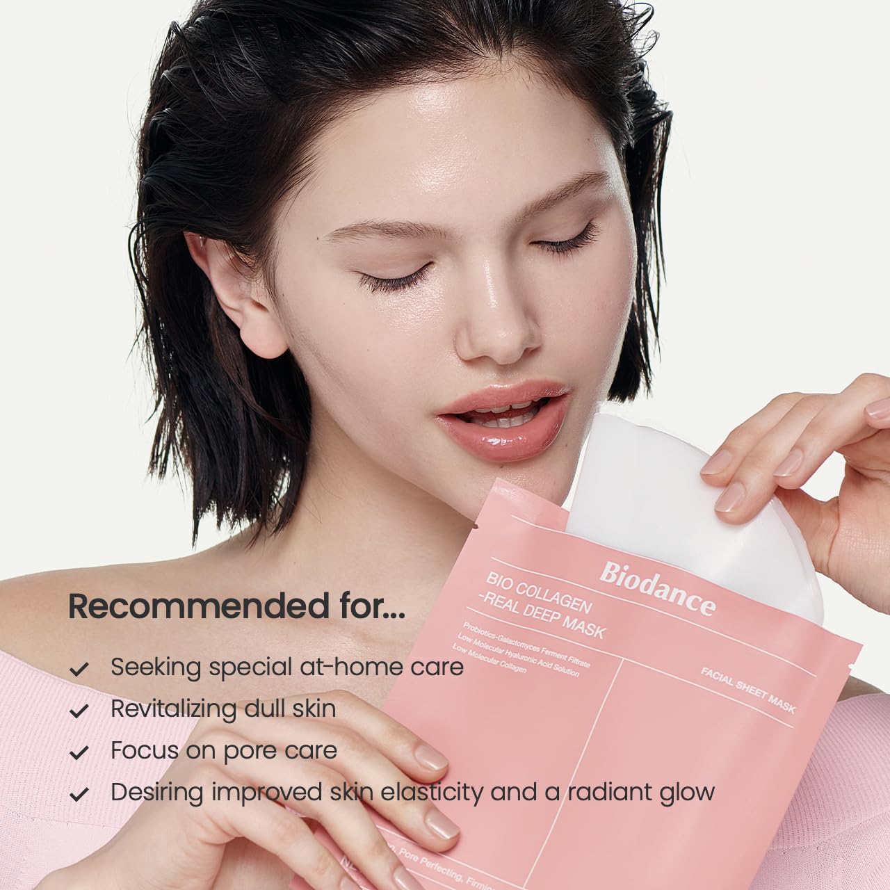 BIODANCE Bio-Collagen Real Deep Mask, Hydrating Overnight Hydrogel Mask, 34g x4ea