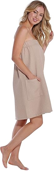 Turquaz Lightweight Knee Length Waffle Robes For Women Spa Bath Waffle